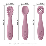 3PCS Cute Baby Learning Spoons Utensils Set Newborn Feeding Spoon Set Toddler Scoop Weaning Cutlery Children‘s Tablewar