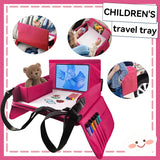 Kids Travel Seat Tray for Car Children's Toy Storage Table Drawing Board Safety Tray Dining Beverage Rack Road Trip Activities