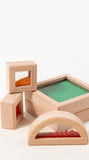 Wooden Rainbow Block Set | STEM Building Toy for Toddlers & Kids