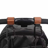 1/2pcs Baby Stroller Hooks Portable Infant Carriage Hook Multifunctional Leather Aluminum Alloy Hook Stroller Accessories