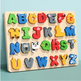 Wooden Alphabet Puzzle Matching Board, Letters Numbers Shape Sorter Montessori Educational Toy for Toddlers 1-3 Years Gift