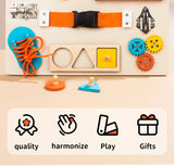 Wooden Montessori Busy Board Toy | Sensory Activity Board for Toddlers