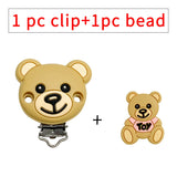 1set Toy Bear Silicone Pacifier Clip Pacifier Chain Holder Soother Nursing Clips BPA Free Pacifier Chain Accessories