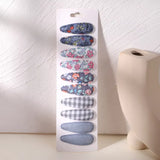 10Pcs/Lot Newborn Print Cotton Alloy Hair Bow Snap Clips Set Fabric Plaid Hairpins Girls Kids Headwear Baby Hair Accessories