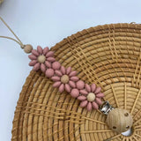 Baby Pacifier Clip Flower Soother Clip Handmade Silicone Dummy Nipple Holder Clip Newborn Essentional Teething Toys