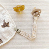 Baby Lace Fabric Pacifier Chain Pacifier Clip Fashionable Fabric and Plastic Pacifier Holder Tether Toy