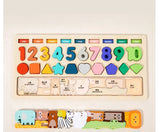Montessori Wooden Shape & Number Matching Board | Toddler Learning Toy