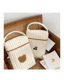 Baby Diaper Bag for Mom Cotton Bear Mommy Bags Nappy Diapers Organizer Zipper Women Handbags Maternity Bag Cartoon Beige Sac