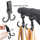 Double Hook Load-bearing Sturdy and Durable 360 Degree Rotating Adjustable Hook and Loop Fasteners Baby Stroller Accessories