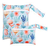 2pcs Set Smooth Zipper Pocket Multi-Scenario Use Can Be Hung Waterproof Reusable Diaper Cover WetBag Washable Yoga Bag