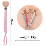 Custom Name Cloth Weaving Wooden Personalized Baby Pacifier Chain Dummy Nipple Holder Guard Teether Pendant Newborn Gift Stuff