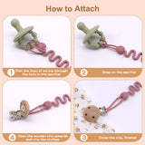 Fashion Baby Silicone Pacifier Chain, 1/4 pcs Soft Elastic Toy Straps for Teething Toys, Car Seats, Baby Travel Essentials