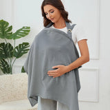Muslin Nursing Cover for Baby Breastfeeding Breathable Breastfeeding Cover up with Arch Neckline for Women Nursing Apron Multi-u