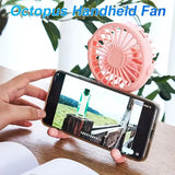 Mini Octopus Fan Baby Stroller Fan Hand Held USB Charging Bladeless Small Folding Fans Mini Silent Table Outdoor Cooler