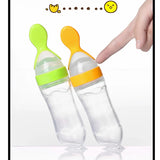 Squeezing Feeding Bottle Silicone Newborn Baby Training Rice Cereal Food Spoon Supplement Feeder Safe Useful Tableware For Kids