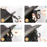 Double Hook Load-bearing Sturdy and Durable 360 Degree Rotating Adjustable Hook and Loop Fasteners Baby Stroller Accessories