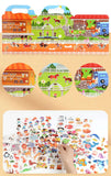 Children DIY Sticker Book Bubble Scene Sticker Jelly Paste Toy Kids Portable Reusable Quiet Busy Paste A Book