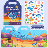 Children DIY Sticker Book Bubble Scene Sticker Jelly Paste Toy Kids Portable Reusable Quiet Busy Paste A Book