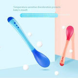 3PCS Baby silicone spoon temperature-sensing spoon set, children's water and medicine feeding and complementary food spoon