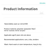 Baby Car Seat Mirror Toys Kids Monitor Adjustable Education Sensory Toys Fun Travel Infant Tummy Time Toys Babies Carseat Toys