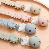 Silicone Pacifier Clips, BPA Free One-Piece Design Pacifier Holder for Baby Boy and Girl 3 Month+, Baby Accessories