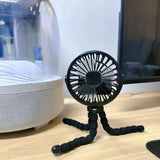 Mini Octopus Fan Baby Stroller Fan Hand Held USB Charging Bladeless Small Folding Fans Mini Silent Table Outdoor Cooler