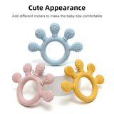 New hand multicolor Silicone Baby Ring Teether Anxiety Teething Toys 0-12 Months Chew Beads Sensory Gum Relief Soother Baby