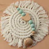 Custom Name Wooden Personalized Baby Pacifier Chain Silicone Bead Dummy Nipple Holder Guard Teether Pendant Newborn Gift Stuff