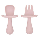 2PCS Cute Baby Learning Spoons Utensils Set Food Grade Silicone Sticky Spoon Children Cutlery Training Spoon Feeding Tableware