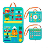 Montessori Busy Board for Toddlers | Foldable Sensory Activity Travel Toy