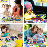 Montessori Busy Board for Toddlers | Foldable Sensory Activity Travel Toy