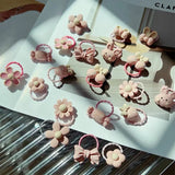 10/20/30/40/50Pcs Lot cute cartoon Bear Bunny Girl Elastic Rubber Band Headdress baby children hair accessories