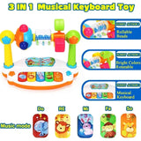 Baby Piano Toys Kids Rotating Music Piano Keyboard With Light Sound, Musical Toys For Toddlers, Early Educational Music Toy