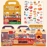 Children DIY Sticker Book Bubble Scene Sticker Jelly Paste Toy Kids Portable Reusable Quiet Busy Paste A Book