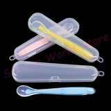 Silicone World Baby Silicone Spoon Children Complementary Food Soft Spoon Training Spoon Feeding Tableware With Storage Box