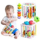 Montessori Shape Sorting Blocks – Sensory Learning Toy for Babies