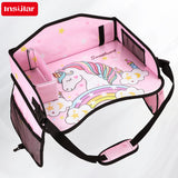 Vehicle-mounted Painting Board Waterproof Child Travel Tray for Car Seat Portable Safety Seat Storage Mesh Pocket Large Capacity