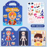 Children Portable Quiet Busy Paste A Book DIY Reusable Sticker Books Multi-scene Bubble Sticker Jelly Paste Sticker Toys