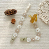 Little Daisy Pacifier Clips Baby Pacifier Anti-drop Chain Toddler Dummy Clip Nipple Holder Baby Shower Gift Baby Accessories