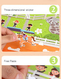 Children DIY Sticker Book Bubble Scene Sticker Jelly Paste Toy Kids Portable Reusable Quiet Busy Paste A Book