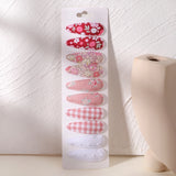 10Pcs/Lot Newborn Print Cotton Alloy Hair Bow Snap Clips Set Fabric Plaid Hairpins Girls Kids Headwear Baby Hair Accessories