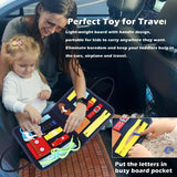 Montessori Busy Board for Toddlers | Foldable Sensory Activity Travel Toy