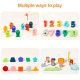 Montessori Wooden Shape & Number Matching Board | Toddler Learning Toy