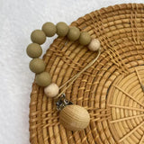 Beech Wood Chew Silicone Bead Pacifier Clips Dummy Chain Holder Newborn Soother Chains Nipple Holder Baby Teething Toys Gifts