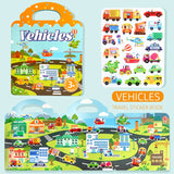 Children Portable Quiet Busy Paste A Book DIY Reusable Sticker Books Multi-scene Bubble Sticker Jelly Paste Sticker Toys