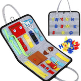 Montessori Busy Board for Toddlers | Foldable Sensory Activity Travel Toy