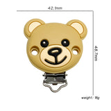 1set Toy Bear Silicone Pacifier Clip Pacifier Chain Holder Soother Nursing Clips BPA Free Pacifier Chain Accessories