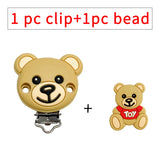 1set Toy Bear Silicone Pacifier Clip Pacifier Chain Holder Soother Nursing Clips BPA Free Pacifier Chain Accessories