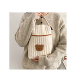 Baby Diaper Bag for Mom Cotton Bear Mommy Bags Nappy Diapers Organizer Zipper Women Handbags Maternity Bag Cartoon Beige Sac