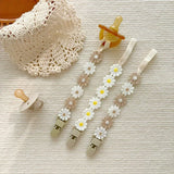 Little Daisy Pacifier Clips Baby Pacifier Anti-drop Chain Toddler Dummy Clip Nipple Holder Baby Shower Gift Baby Accessories